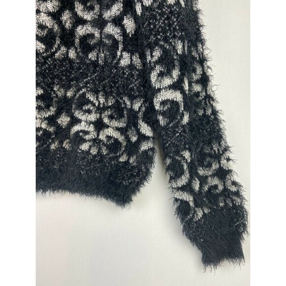 Celsius Premium Women's Eyelash Fuzzy Pullover Black Sweater Size M - Picture 6 of 10